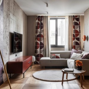 烏克蘭一間41㎡現(xiàn)代時尚小宅效果圖