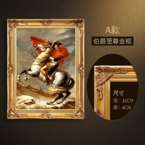 拿破侖手繪歐式人物肖像馬定制客廳玄關(guān)油畫(huà)別墅豎版走廊裝飾掛畫(huà)
